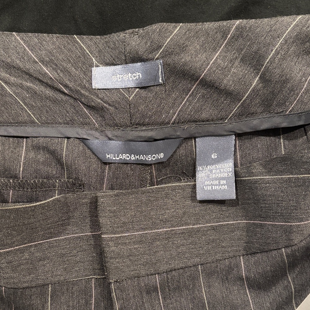 Hillard & Hanson Dark Pinstripe Stretch Skirt